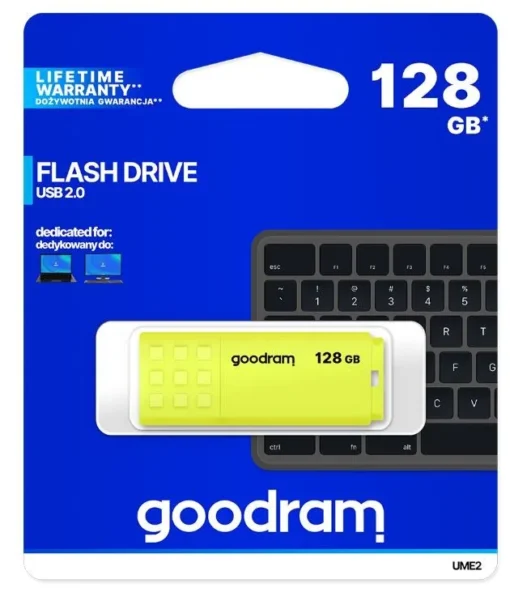 GOODRAM Pendrive UME2 128GB USB 2.0 yellow