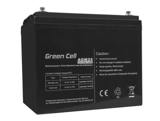 Green Cell Battery AGM GC 12V 75Ah