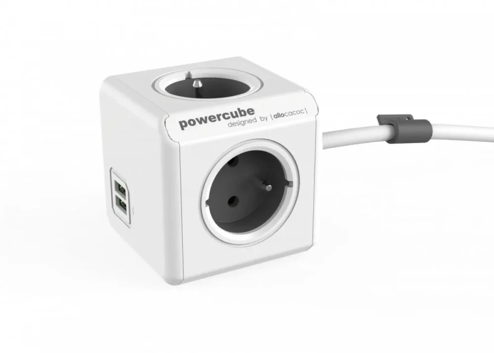 Allocacoc PowerCube USB Extended 1,5m 2402 сив