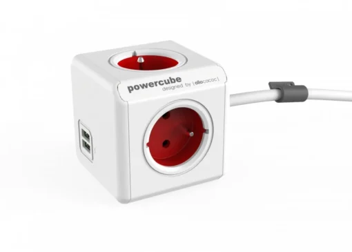 Allocacoc PowerCube USB Extended 1,5m 2402 Red