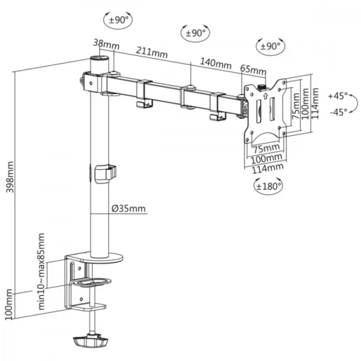 Maclean Dektop Monitor Bracket 17-32 8kg MC-883 - Image 5