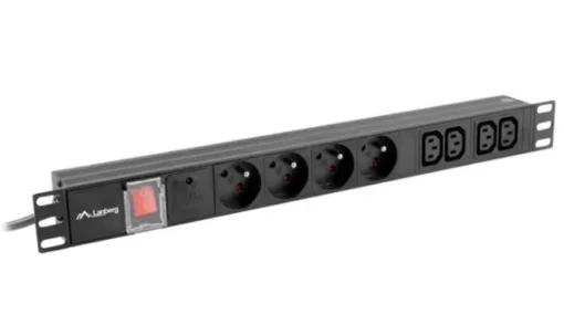 Lanberg Surge protector Rack PDU 1U 4x PL + 4x C13 2m 16A black