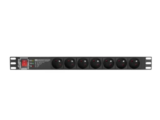 Lanberg Power strip PDU rack 19 inch 1U 16A 7X 230V PL SPD-3MP 2m black - Image 2