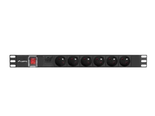 Lanberg Power strip PDU rack 19 inch 1U 16A 6X 230V PL 2m black - Image 2