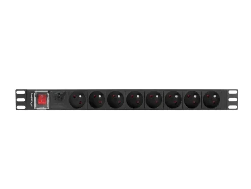 Lanberg Power strip PDU rack 19 inch 1U 16A 8X 230V PL 2 black - Image 2