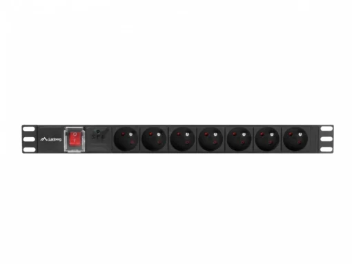 Lanberg Surge protector Rack PDU 19 1U 10A 7X 230V PL 2m black C14 - Image 2