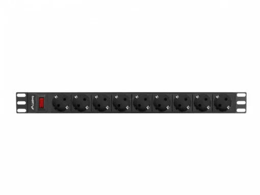 Lanberg Rack PDU 1U 9xSchuko PDU-09F-0300-BK 16A 9xSchuko 3m black - Image 2