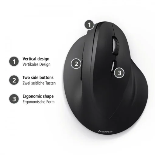 Hama Ergonomic mouse Hama EMC-500 black - Image 5