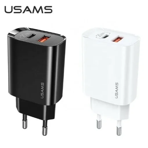 USAMS Usams phone charger 1x USB-C+ 1xUSB T35 20W PD - Image 2