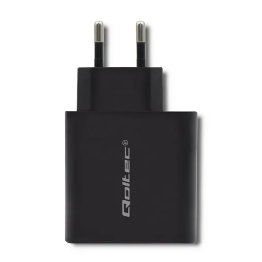 Qoltec Charger | 45W | 5-20V | 2.25-3A | USB typ C PD | USB | Black - Image 3