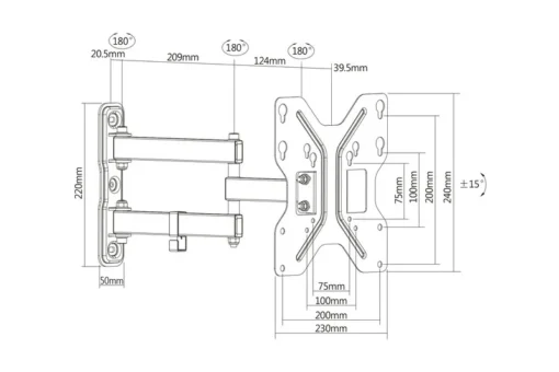 Digitus Wall Mount 1xLCD max. 42 max. 30kg - Image 3