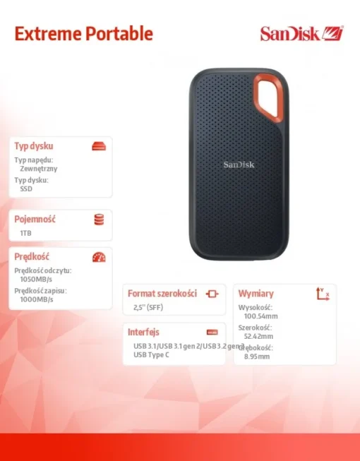 SanDisk Extreme Portable SSD 1TB USB 3.2 Gen 2 - Image 6