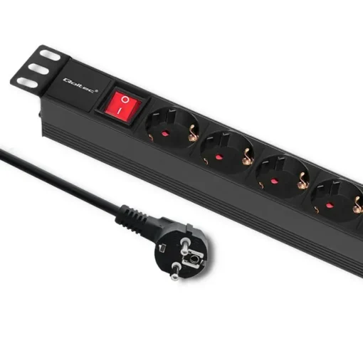 Qoltec Power strip for RACK 1U 16A, PDU, 8xSCHUKO, 2m