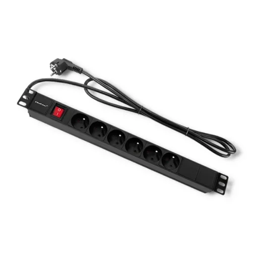 Qoltec Power strip for RACK 1U 16A, PDU, 6xFRENCH, 2m - Image 2