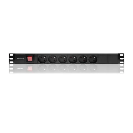 Qoltec Power strip for RACK 1U 16A, PDU, 6xFRENCH, 2m - Image 4