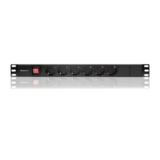 Qoltec Power strip for RACK 1U 16A, PDU, 6xSCHUKO, 2m - Image 4