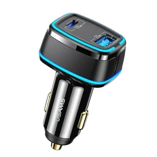 USAMS Car charger 1xUSB+1xUSB -C C24 120W Fast Charge - Image 2