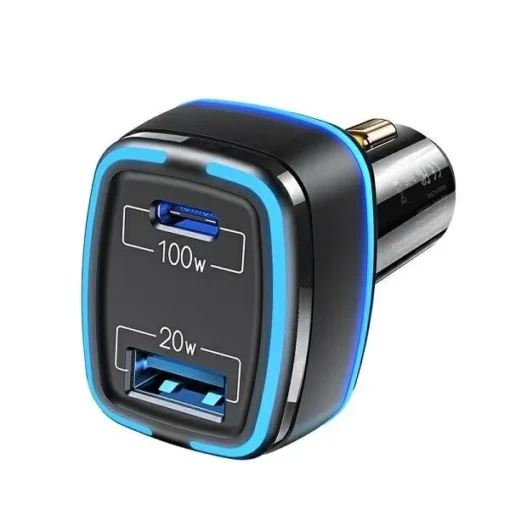 USAMS Car charger 1xUSB+1xUSB -C C24 120W Fast Charge