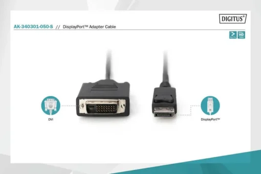 Digitus Displayport 1.1a Cable 5m DP/DVI-D(24+1) M/M - Image 4