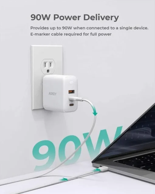 AUKEY AUKEY PA-B6S White Omni a Mix GaN ultrafast Wal - Image 3