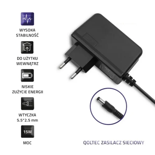 Qoltec Plug-in захранващ блок 15W 5V, 3A, 5.52.5 - Image 2