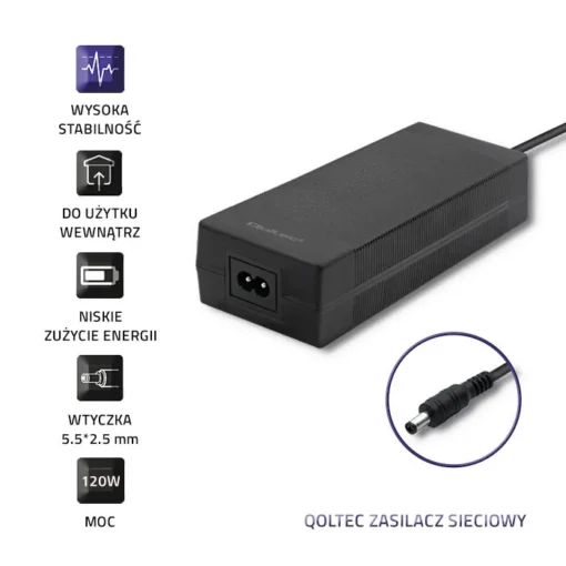 Qoltec Desktop захранващ блок 72W 24V, 3A, 5.52.5 - Image 3