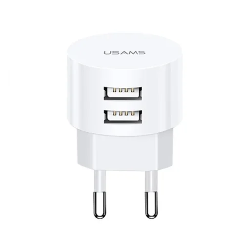 USAMS зарядно T20 2XUSB 2,1A Round