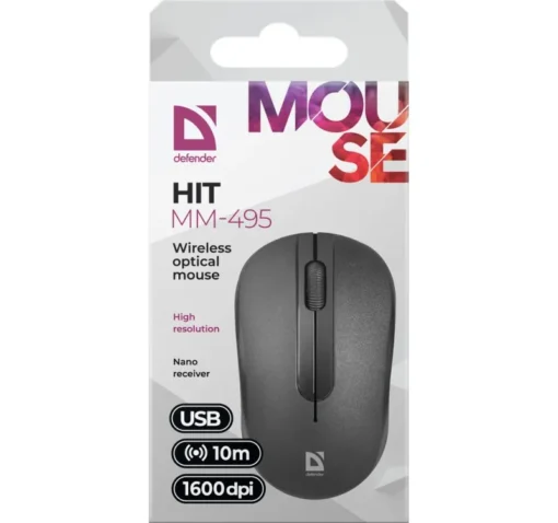 Defender Optical mouse hit MM-49 5 RF black 1600 dpi - Image 4