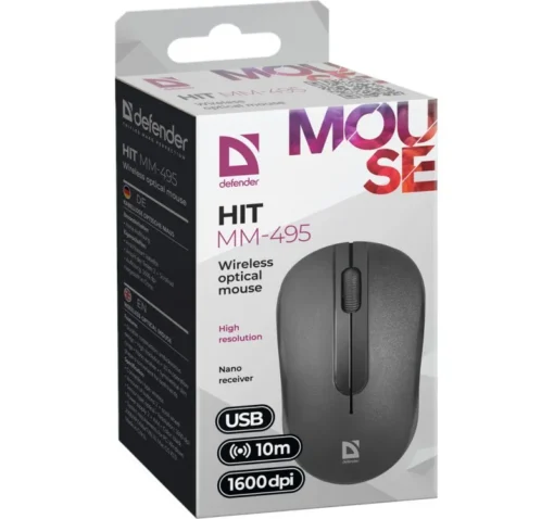 Defender Optical mouse hit MM-49 5 RF black 1600 dpi - Image 5