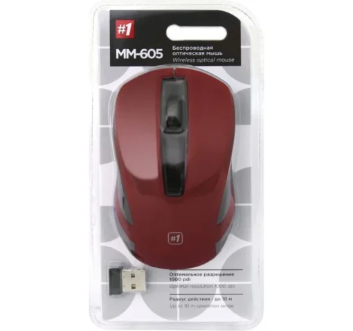 Defender OPTICAL MOUSE MM-605 RF RED 1200dpi 3P - Image 3