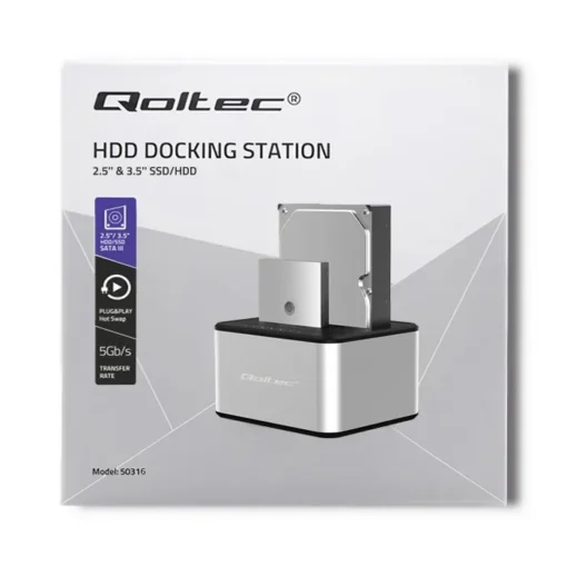 Qoltec Docking station 2xHDD/SSD, USB 3.0 - Image 4