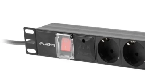 Lanberg Surge protector Rack PDU 19 1U 10A 7X SCHUKO 2m black C14 - Image 2