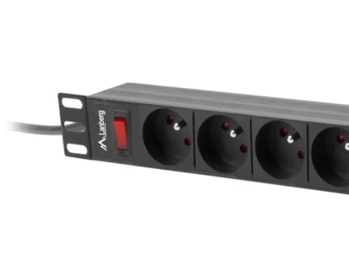 Lanberg Rack power strip PDU 19 inch 1U 16A 9X 230V PL 3m black - Image 3