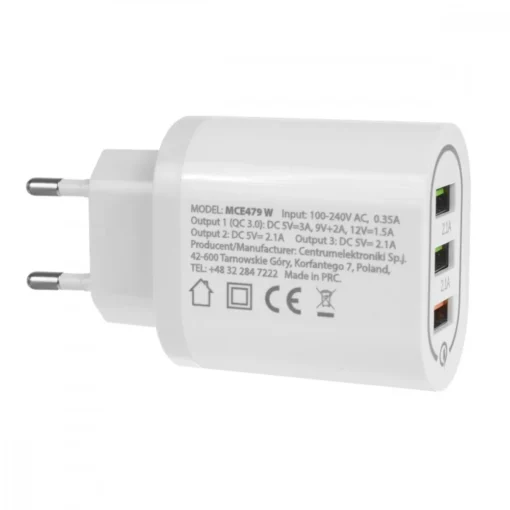 Maclean Universal 3xUSB quick charger Maclean MCE479W - Image 3