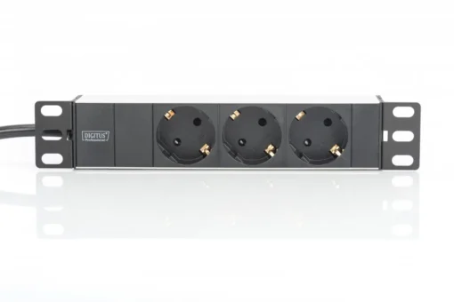 Digitus PDU 10 aluminium power strip, 1U, 3 Schuko sockets, 16A, 4000W, 2m - Image 2