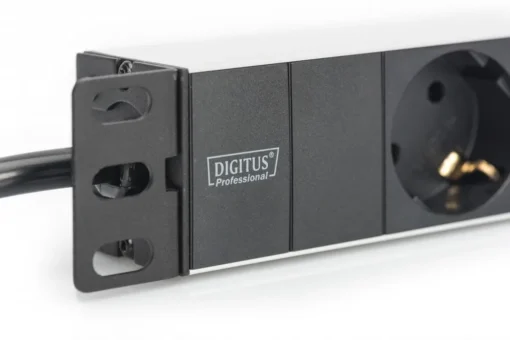 Digitus PDU 10 aluminium power strip, 1U, 3 Schuko sockets, 16A, 4000W, 2m - Image 4