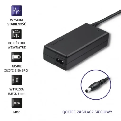 Qoltec Desktop захранващ блок 36W, 12V, 3A, 5.52.1 - Image 3