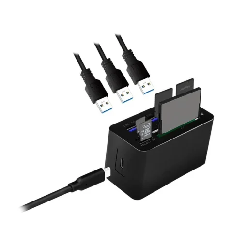 LogiLink USB3.2 Gen 1 docking sta tion, 8-port, mini,blac - Image 3