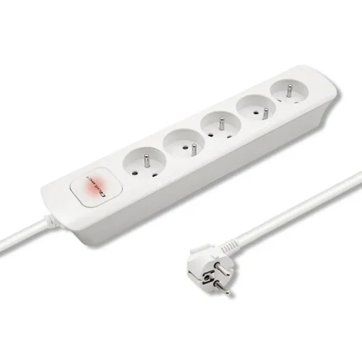 Qoltec Power strip 5 sockets, 1.8m, White - Image 2