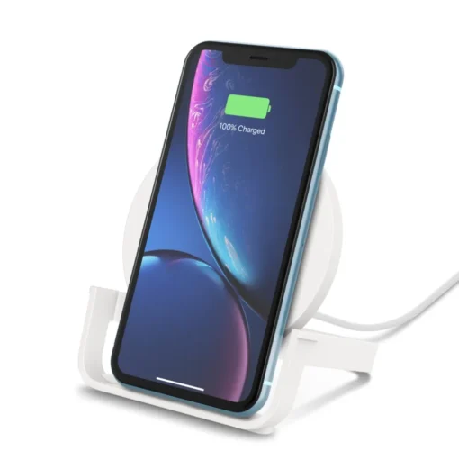 Belkin Wireless charger, standing 10W + QC 3.0 захранващ блок, white