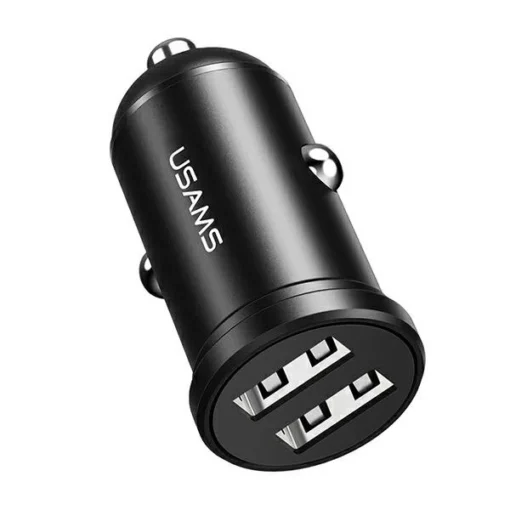 USAMS зарядно за кола 2xUSB 2,4A Black