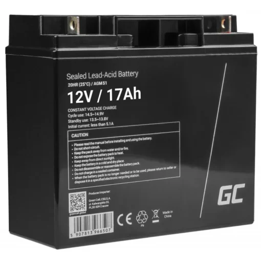 Green Cell Battery AGM VRLA 12V 17Ah