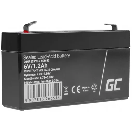 Green Cell Battery AGM VRLA 6V 1.2Ah