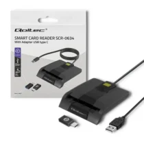 Qoltec Intelligent smart ID card reader USB type C