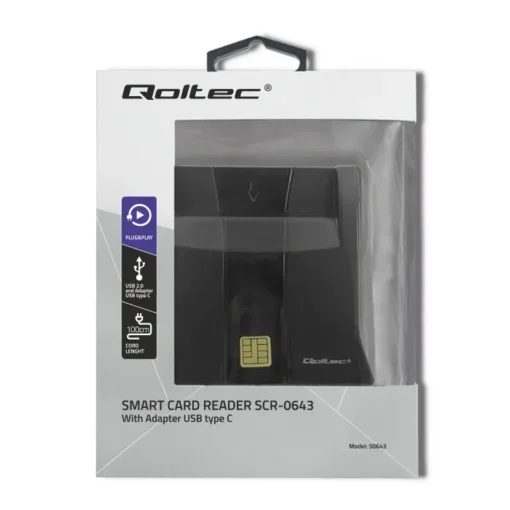 Qoltec Smart chip card scanner USB2.0 Plug&play - Image 3