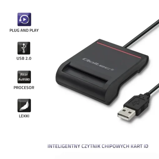 Qoltec Smart chip card scanner USB 2.0 Plug&play - Image 4