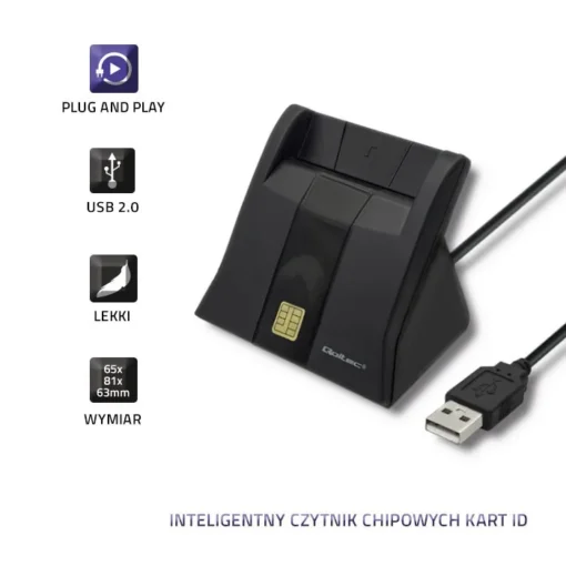 Qoltec Smart chip card scanner USB2.0 Plug&play - Image 5