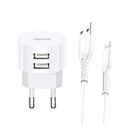 USAMS Charger T20 2xUSB 2,1A Lightning