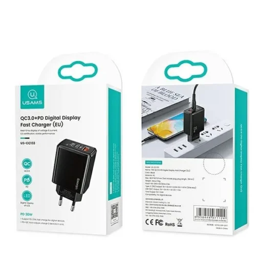 USAMS Charger T40 20W PD 3.0 Quick Charge - Image 2