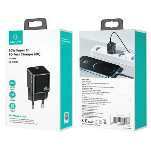 USAMS Charger T45 30W PD 3.0 Quick Charge - Image 2